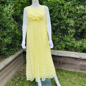 Vintage Formal Yellow Lace Dress